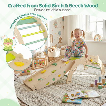 Triangle Climbing Set, Foldable Jungle Gym With Arch Ramp, Green Climbers & Slides at Gallery Canada