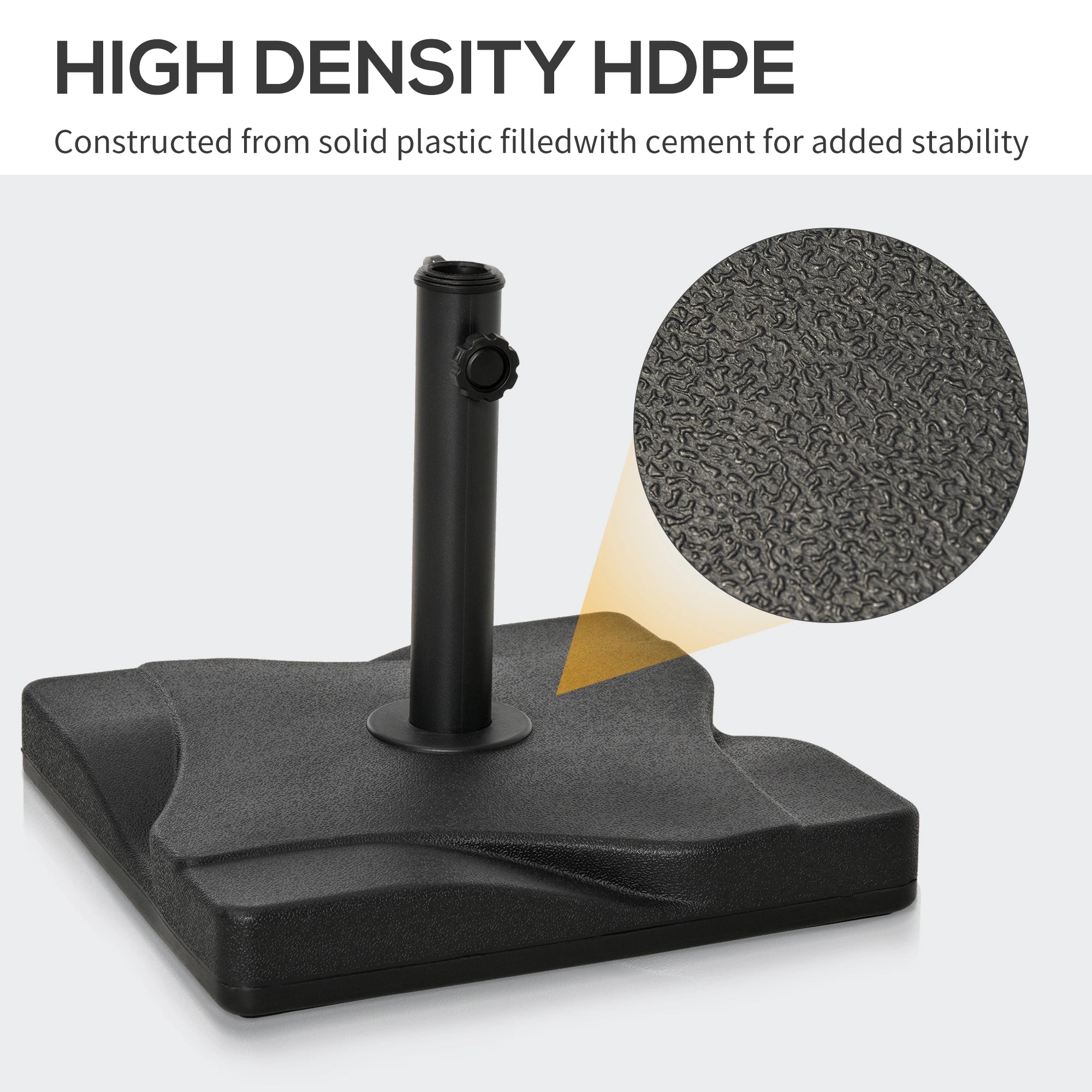Outdoor Square Cement Parasol Base, Fits Φ1.3