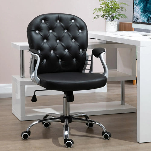 Ergonomic Office Chair, Adjustable Height, Padded Seat, Black