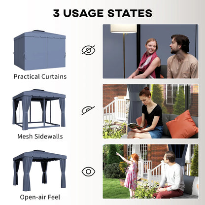 10' X 10' Outdoor Patio Gazebo, Dark Blue Gazebos at Gallery Canada