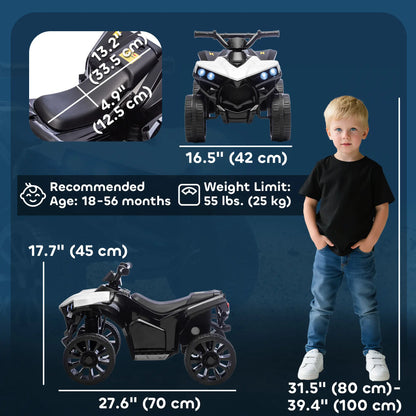 6V Kids ATV, 4 Wheeler Ride On Car, White Electric Ride-On Toys at Gallery Canada