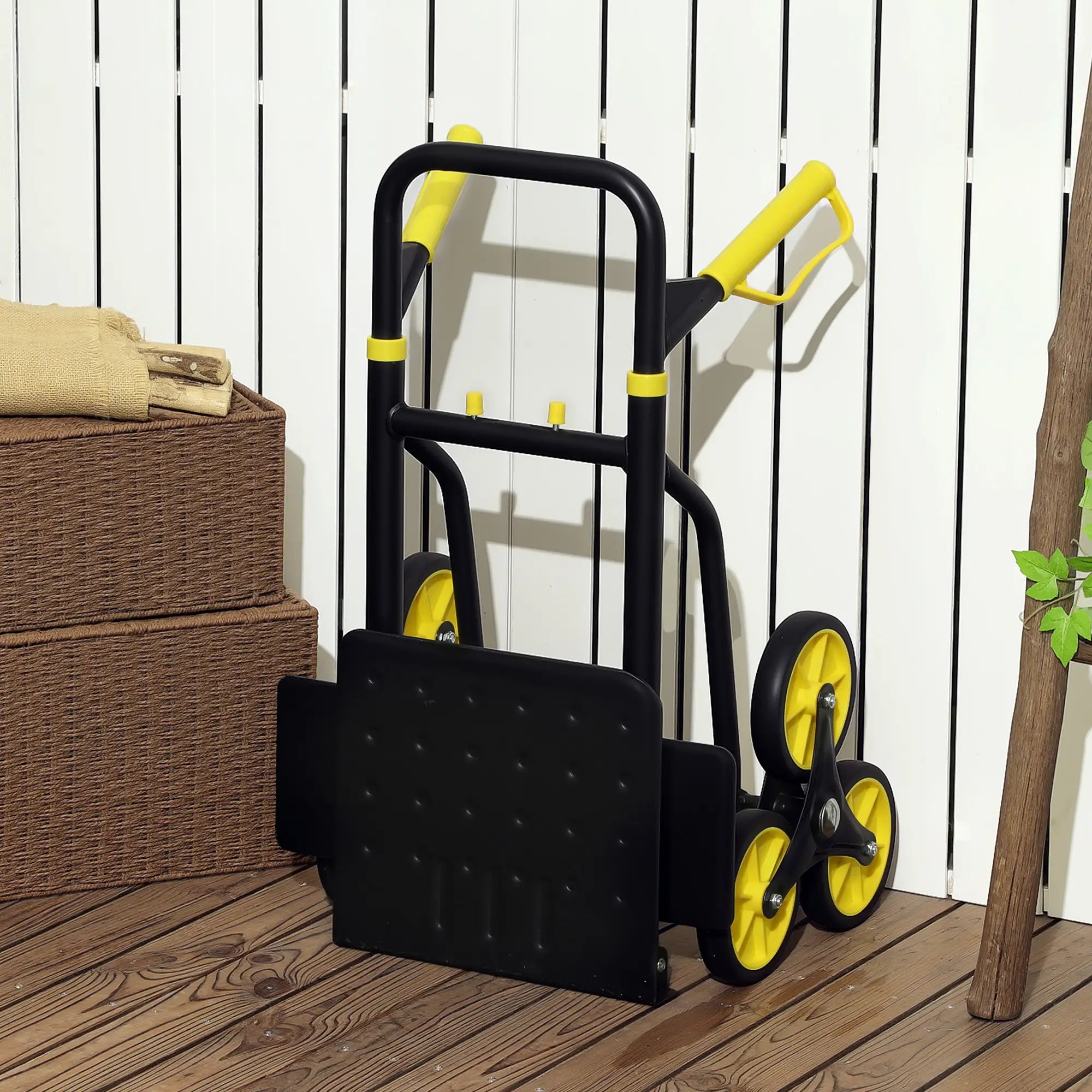 6-Wheels Stair Climber Cart, Foldable Steel, 264lbs Capacity, Yellow Folding Hand Trucks at Gallery Canada