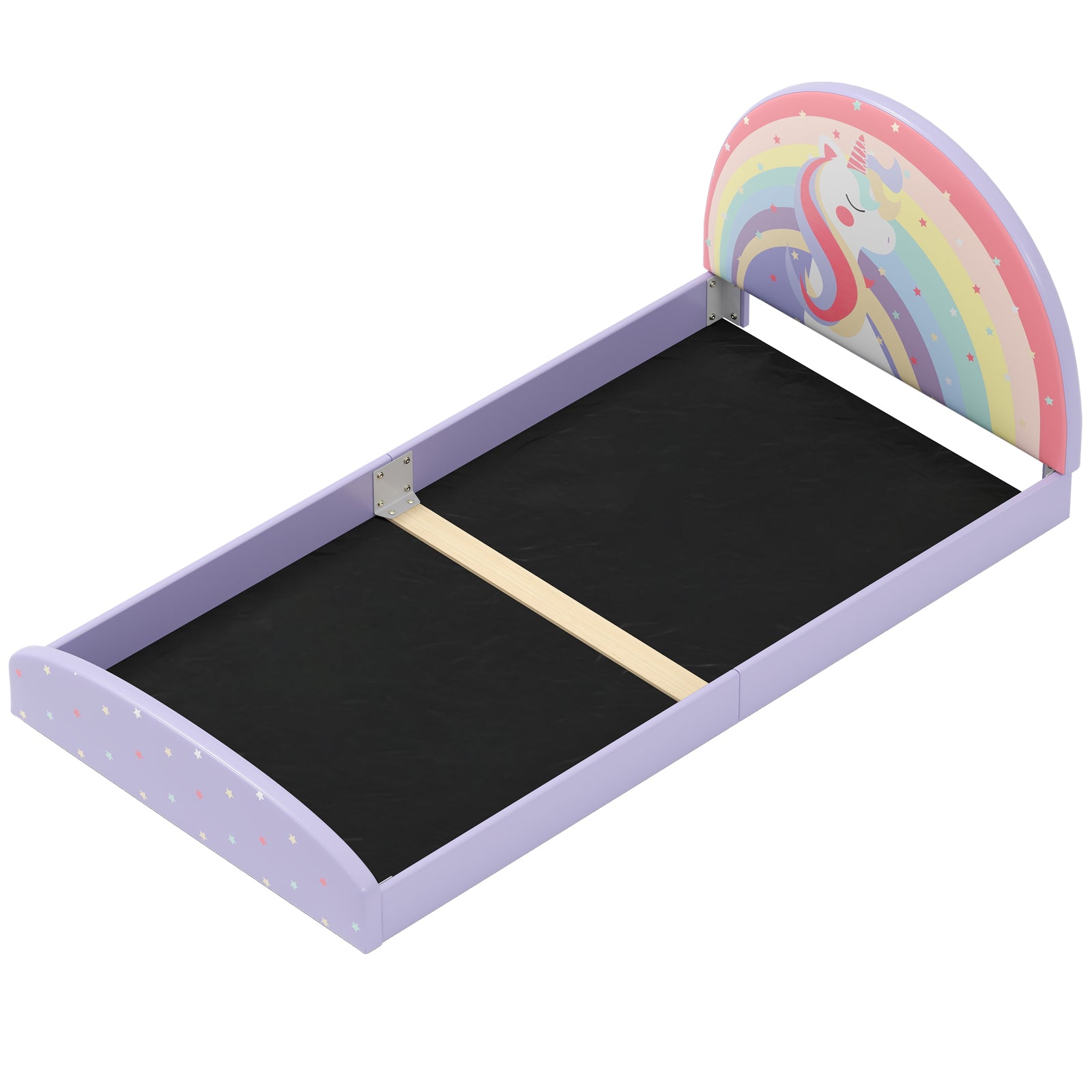 Twin Size Kids Floor Bed Frame, Upholstered, Purple Toddler Beds at Gallery Canada
