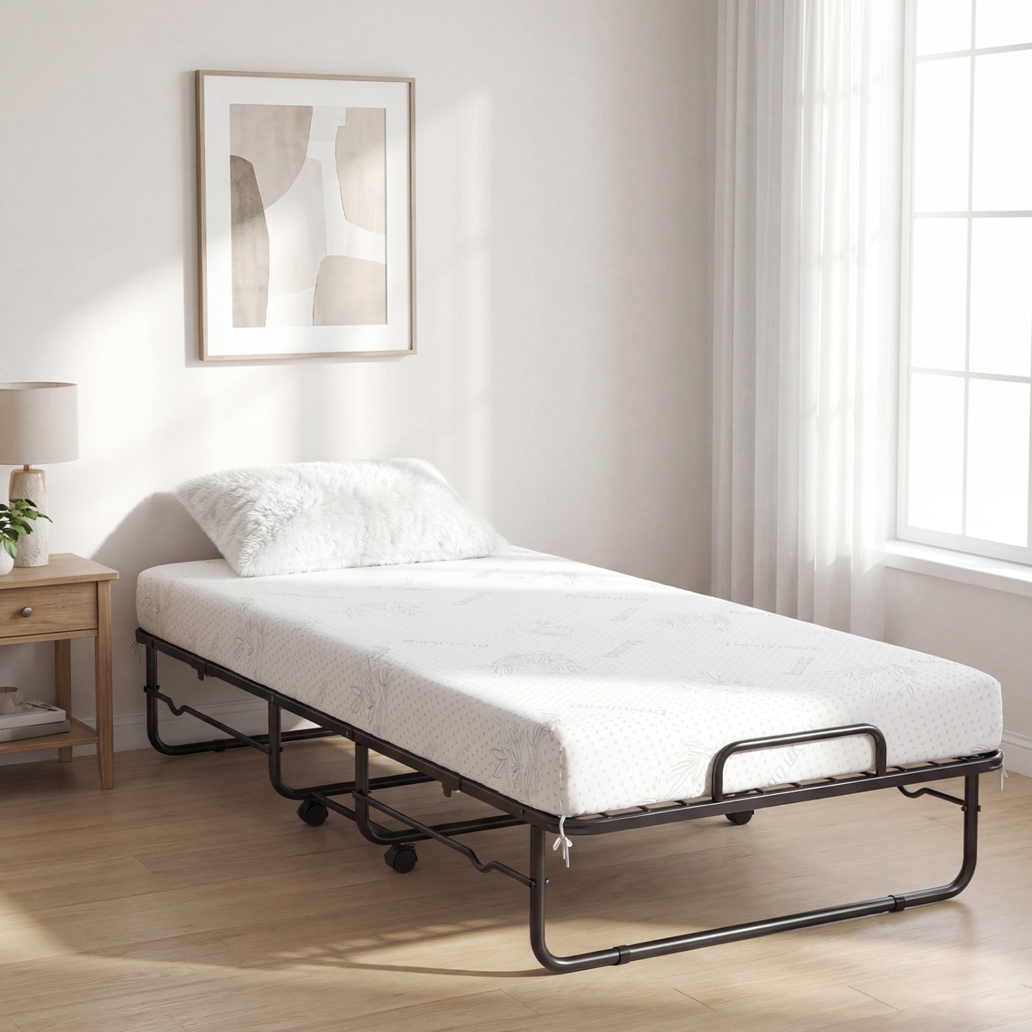 Twin Size Folding Bed, 5-Inch Mattress, Metal Frame Folding Beds at Gallery Canada