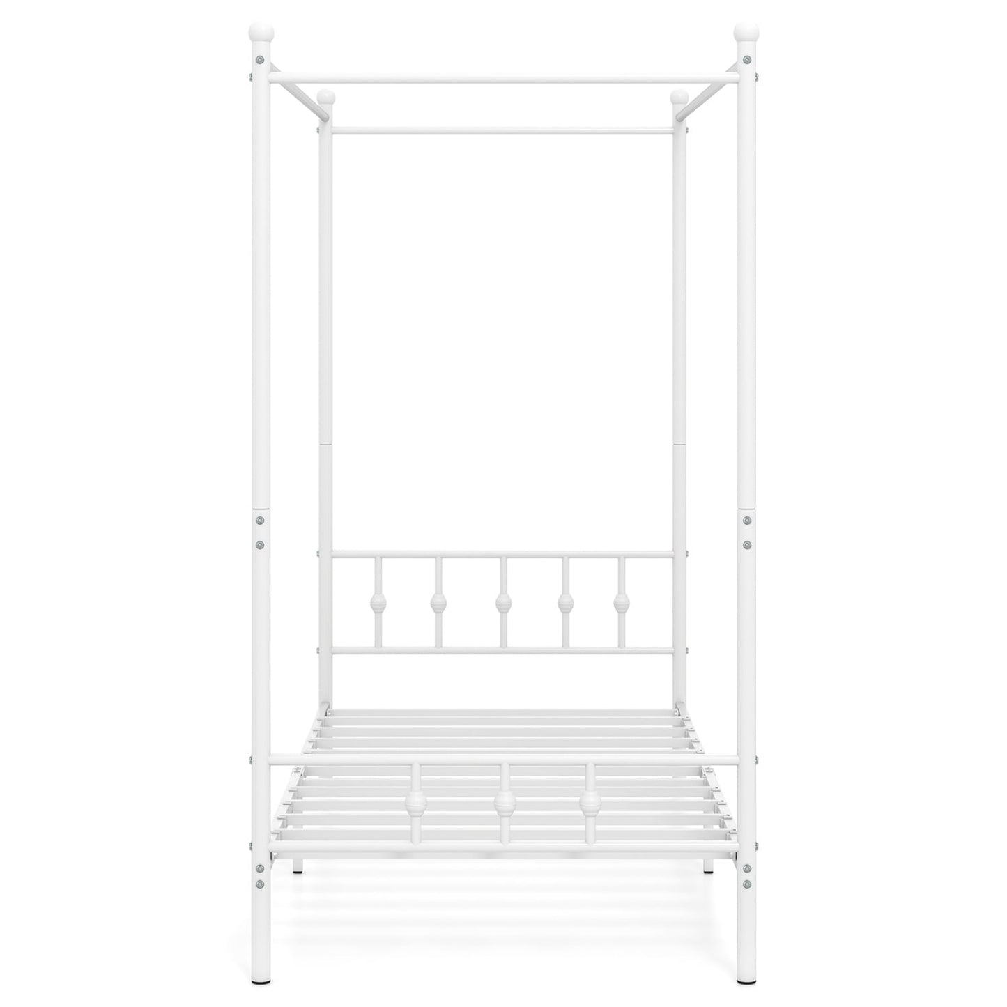 Twin Metal Canopy Bed Frame, White