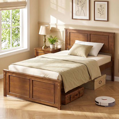 Twin Wood Platform Bed Frame With Headboard Simple Bed Frame at Gallery Canada