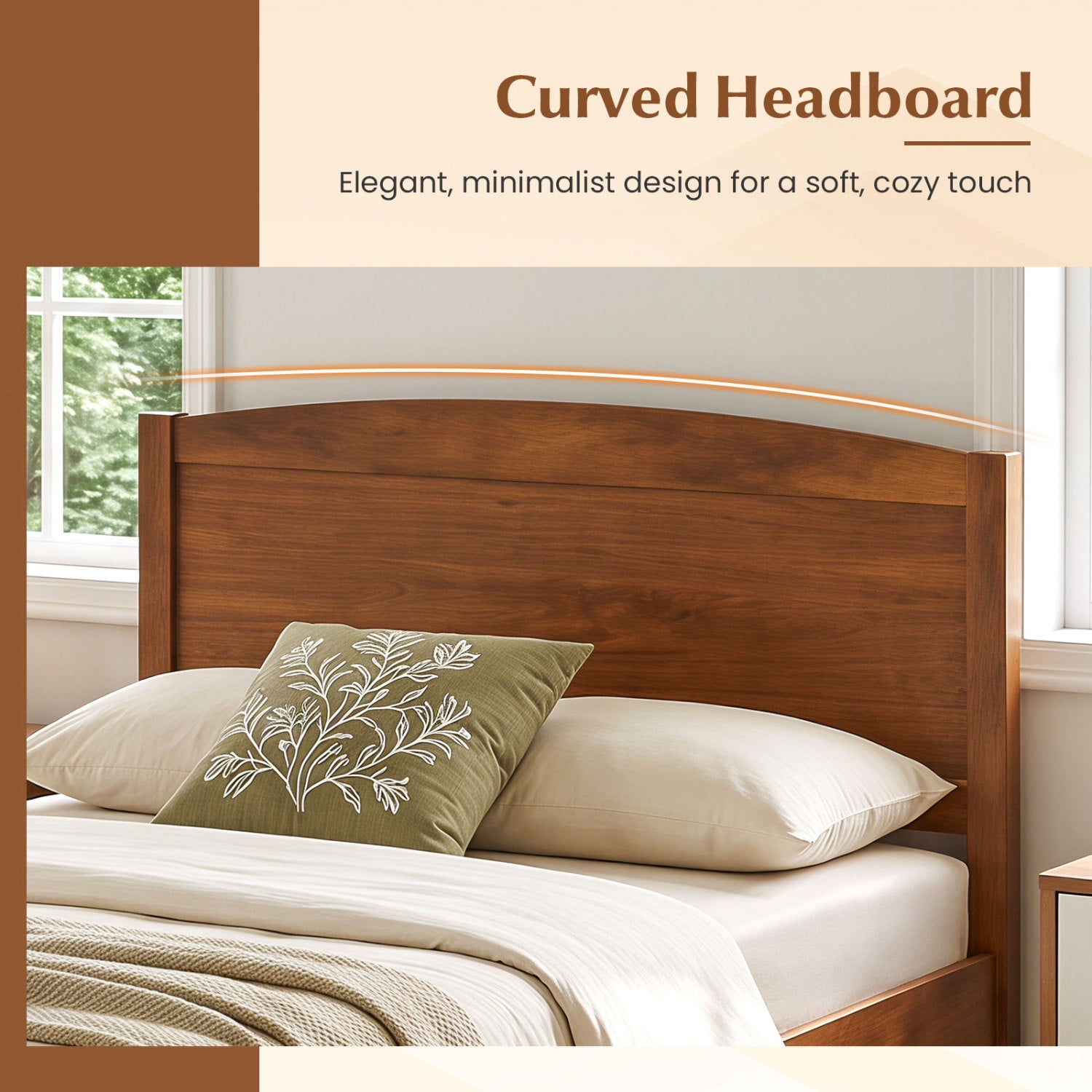 Twin Size Wooden Platform Bed Frame, Walnut Beds & Bed Frames at Gallery Canada