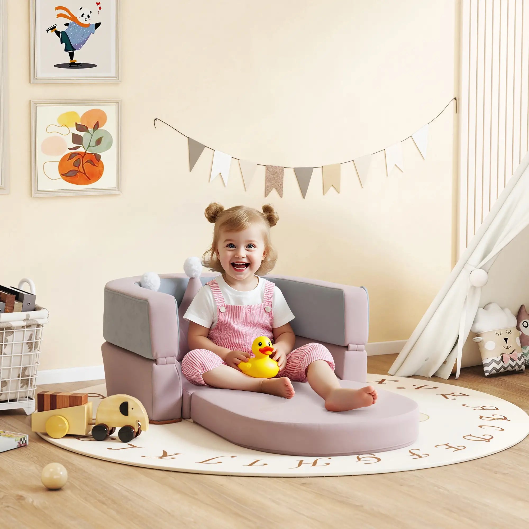 3-In-1 Convertible Climbing Toys For Toddlers With Crown Cushion, Pink Kids Gym & Playmats at Gallery Canada