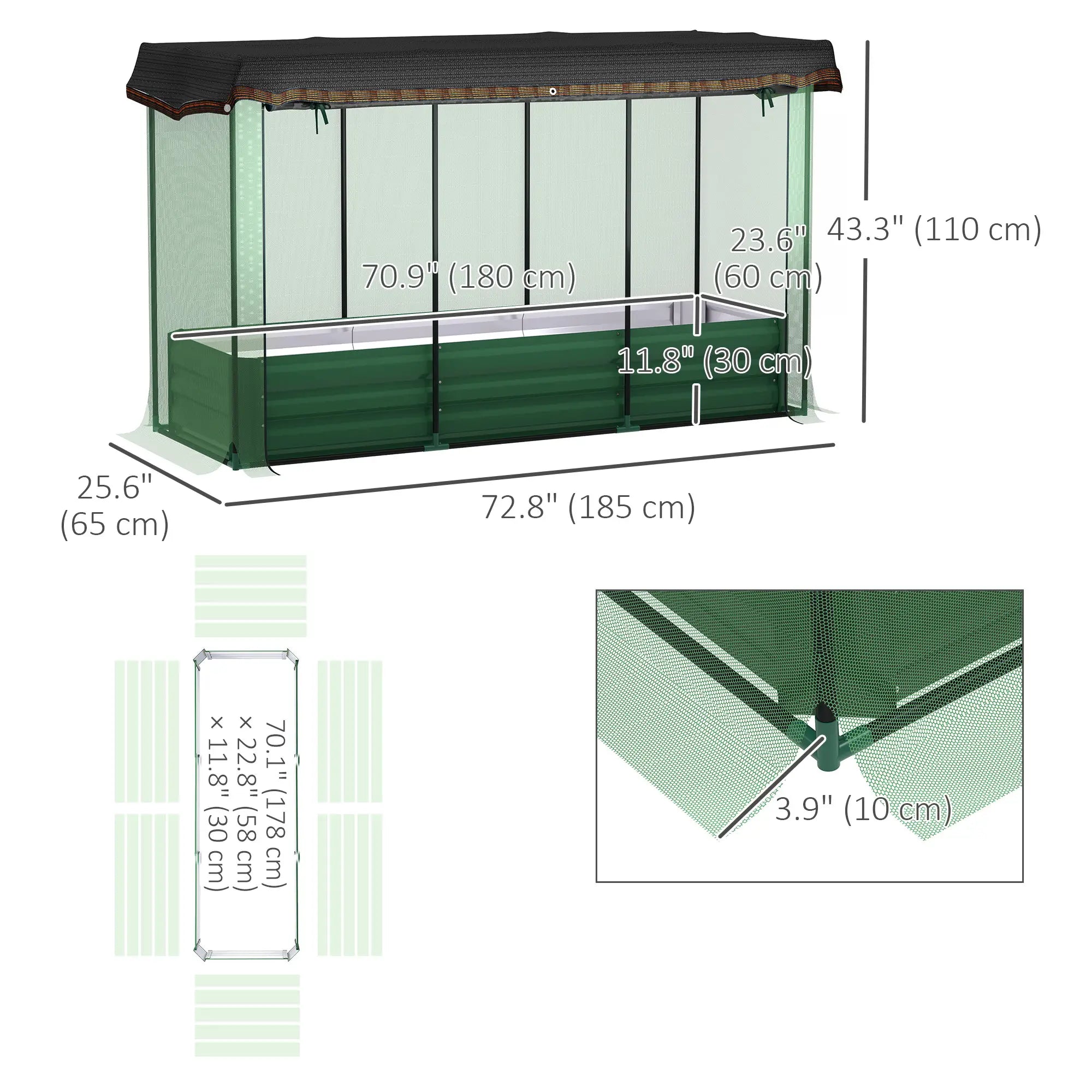 Galvanized Steel Planter Box, Raised Garden Bed, Crop Cage, Shade Cloth Raised Garden Beds at Gallery Canada