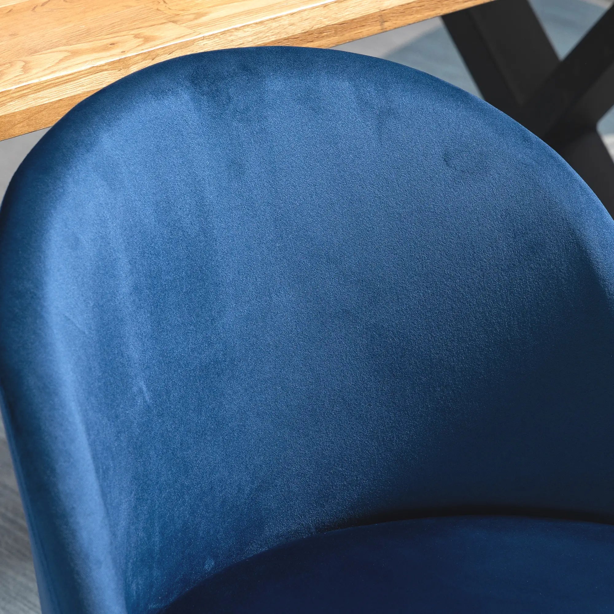 Modern Dining Chairs, Mid-Back Velvet Upholstery, Set of 4, Dark Blue Bar Stools at Gallery Canada