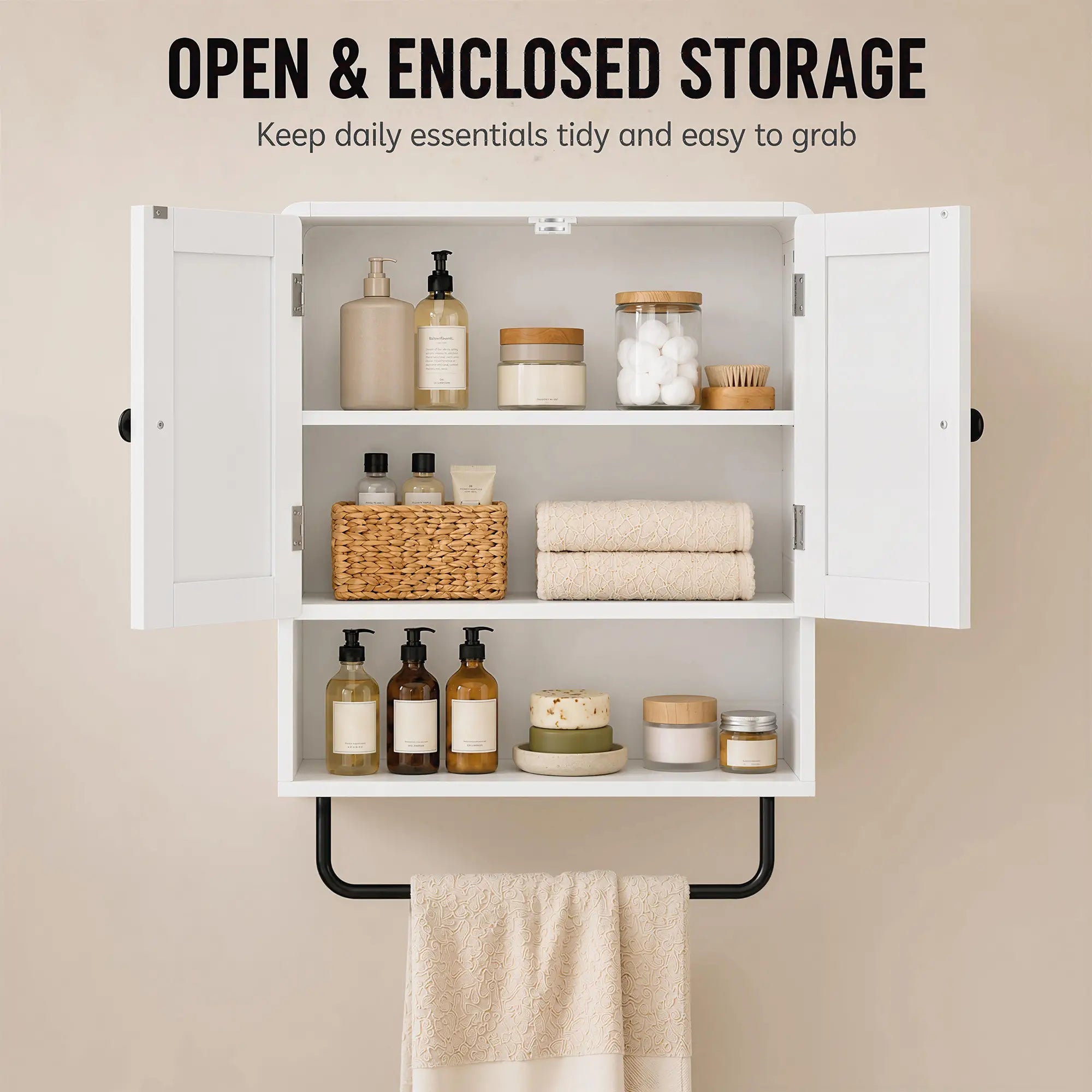 Wall Mounted Bathroom Cabinet, 2 Doors, White Wall Mounted Cabinets at Gallery Canada