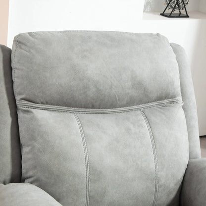 Manual Recliner Chair with Vibration Massage, Side Pockets, Microfibre Reclining Chair for Living Room, Grey Sofas & Reclining Chairs at Gallery Canada