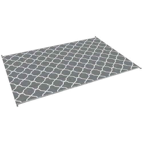 Waterproof Outdoor Rug, 6' x 9', Reversible RV Mat, Grey & White
