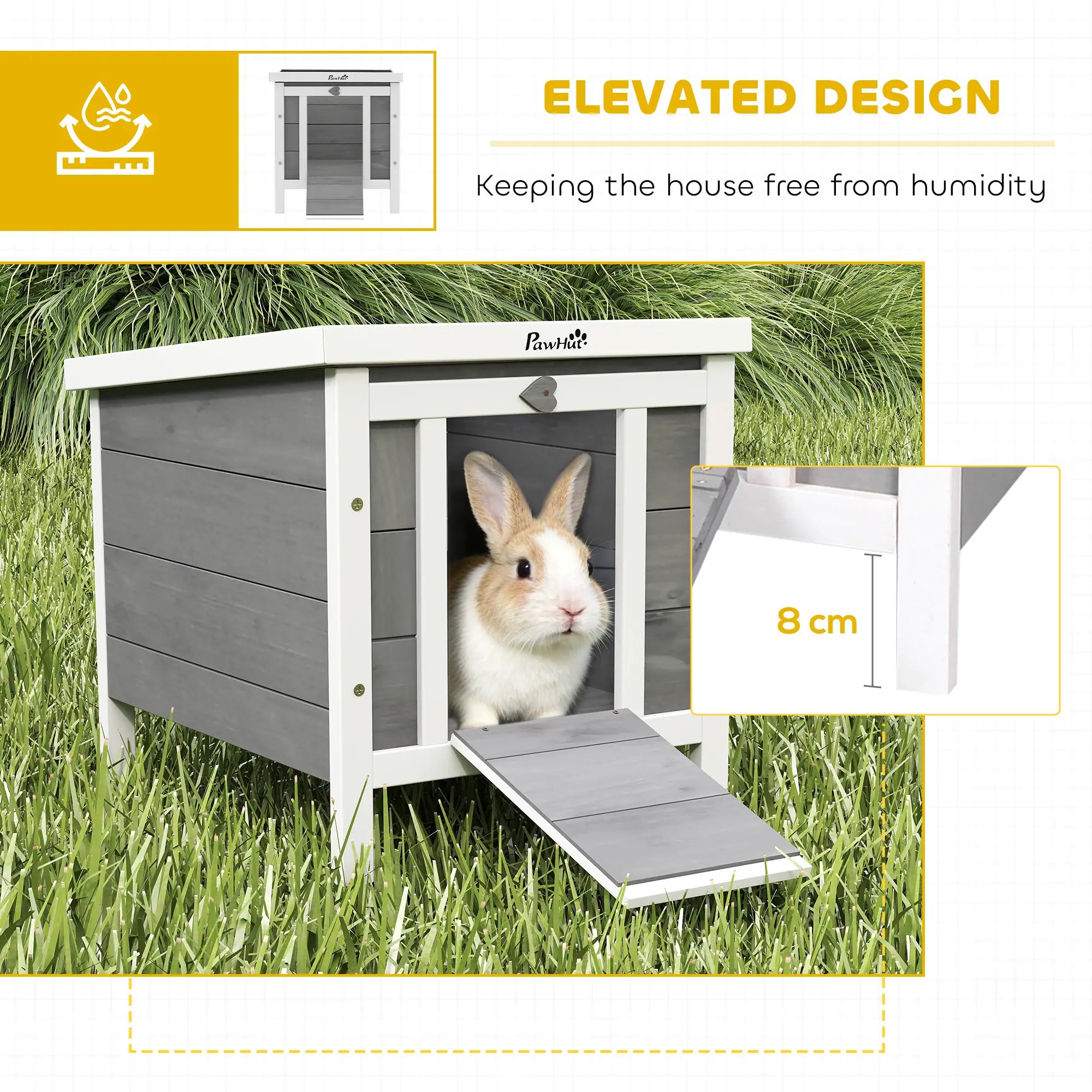 Wooden Rabbit Hutch, Bunny Cage, Outdoor Cat House, 20