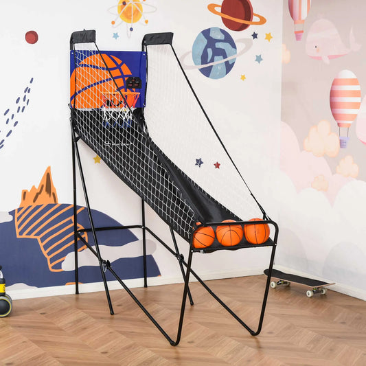 Basketball Hoop Arcade Game with Electronic Score Board, Black Basketball Black, White at Gallery Canada
