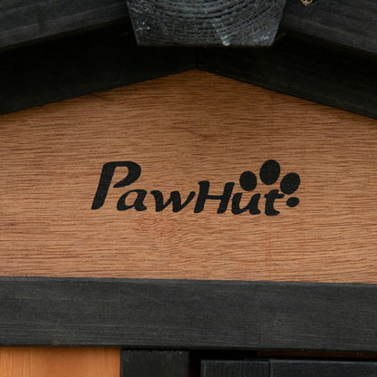Wooden Rabbit Hutch, 69", with Run Box, Slide-out Tray, Ramp, Black Rabbit Hutch at Gallery Canada