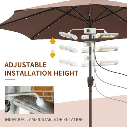 Electric Patio Heater, 3 Heating Panels, Infrared Remote, Silver Electric Tower Heaters at Gallery Canada