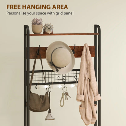 5-In-1 Coat Rack Shoe Bench, Hall Tree with Bench, 10 Hooks, Rustic Brown Clothing Storage at Gallery Canada