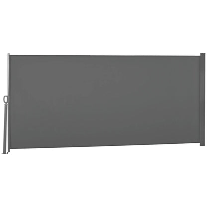 Outdoor Folding Retractable Side Awning, UV Wind Resistant, 118" x 63", Light Grey Side Awnings Grey Frame, Light Grey Fabric at Gallery Canada