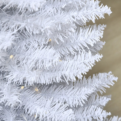 6' Pre Lit Artificial Pencil Christmas Tree, Warm White LED Lights, White Pencil Christmas Trees at Gallery Canada
