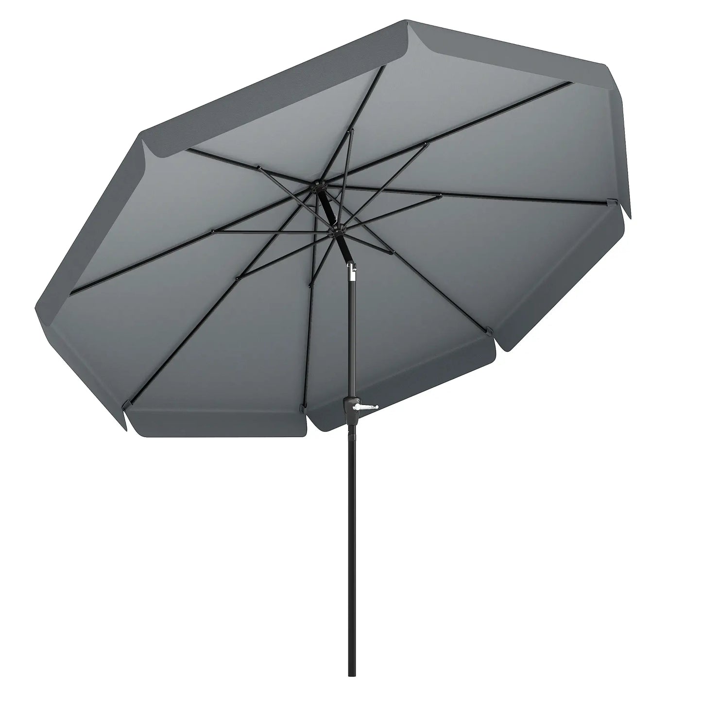 8.5 ft Round Patio Umbrella, Tilt and Crank, Dark Grey Sun Umbrellas at Gallery Canada