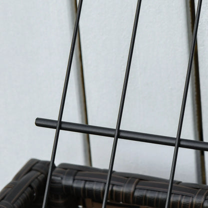 Rattan Raised Garden Box, Elevated Flower Bed with Shelf, Brown Plant Stands at Gallery Canada