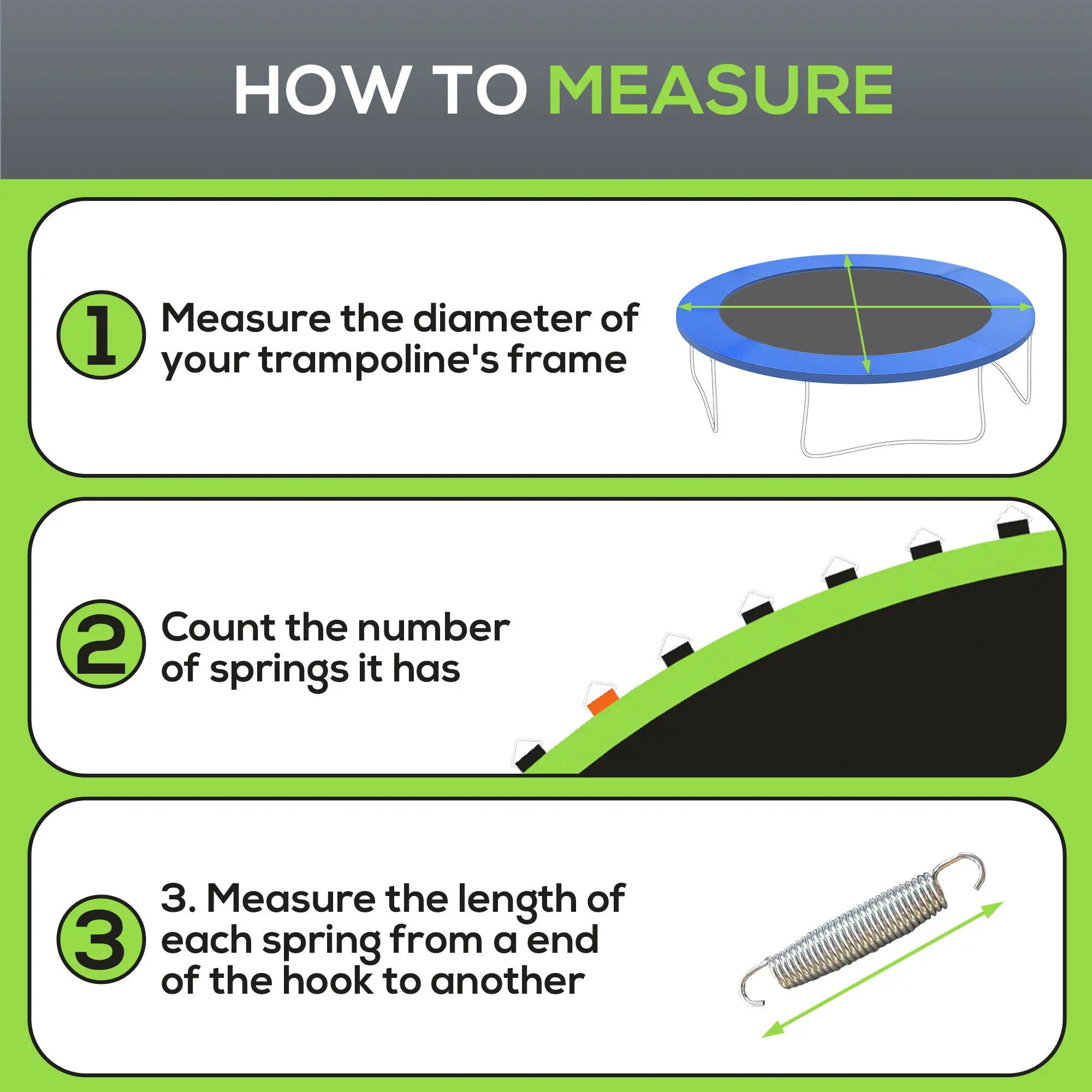 Trampoline Mat Replacement, 12ft, with Spring Pull Tool, 72 V-Hooks, Green Trampolines at Gallery Canada