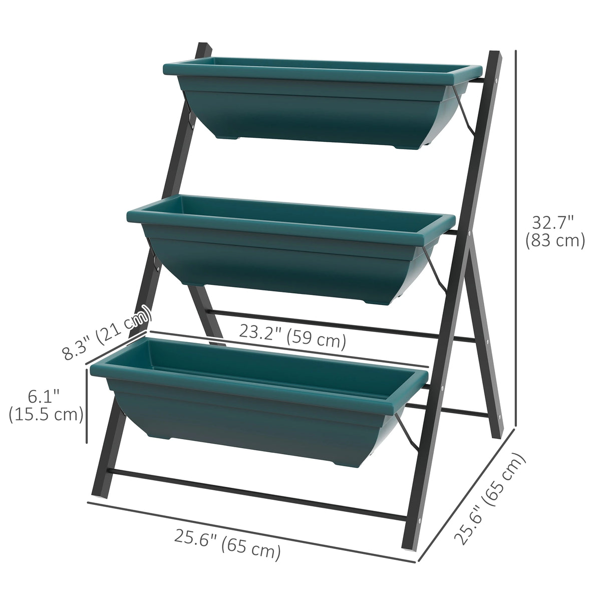 3-Tier Vertical Garden Planter, Outdoor Plant Stand for Vegetables Flowers Plant Stands at Gallery Canada
