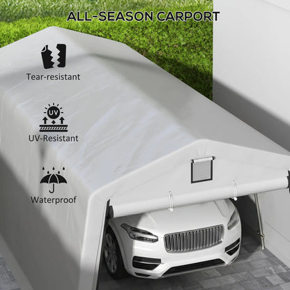 11' x 20' Portable Garage, Heavy Duty Carport, Grey Car Shelters at Gallery Canada