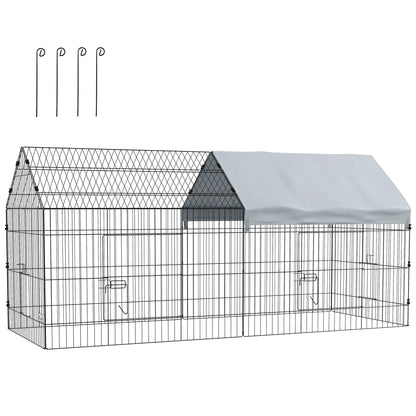 87" Small Animal Cage With Roof, Indoor Outdoor Use, For Chicken Rabbits Chinchillas, Silver Houses & Habitats at Gallery Canada