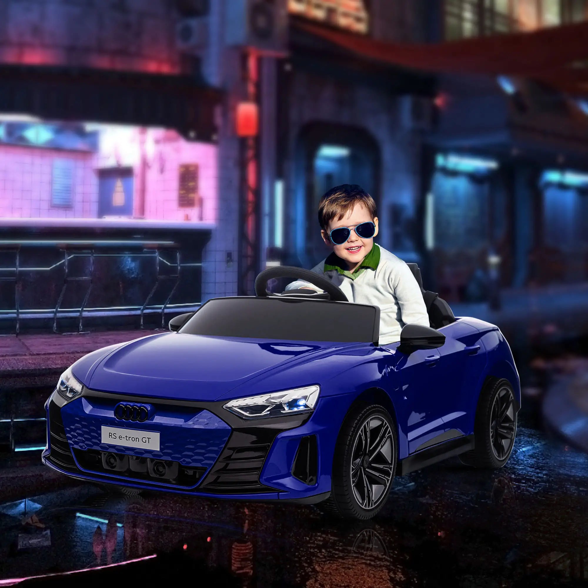 12V Kids Ride On Car, Battery Powered Electric Car, Remote Control, Navy Blue Electric Toy Cars at Gallery Canada