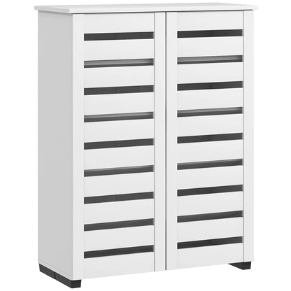 Shoe Storage Cabinet, 2 Slatted Doors, Holds 15 Pairs, White Shoe Storage Cabinets & Racks at Gallery Canada