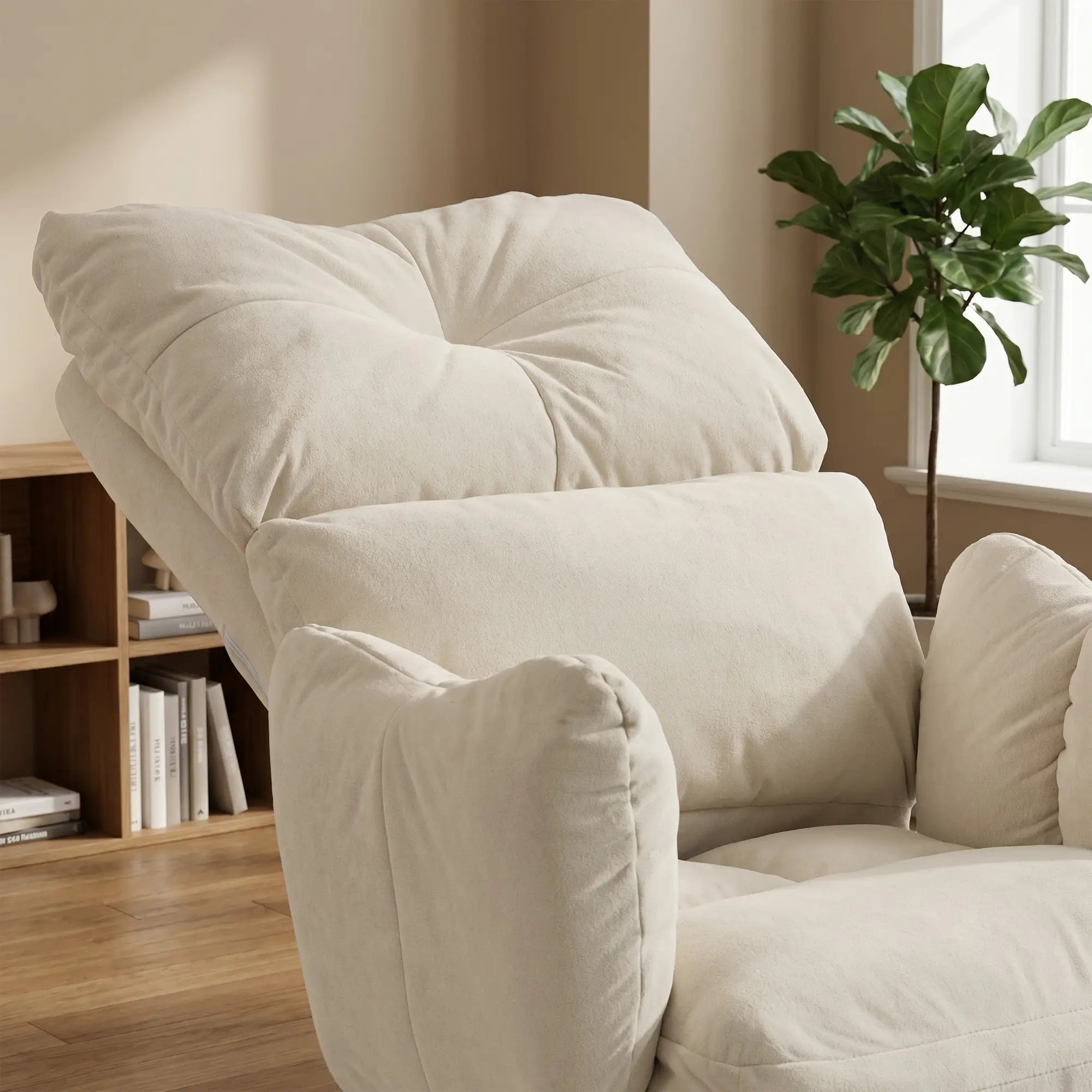 Ergonomic Reclining Office Chair with Foot Rest, Cream Executive & Manager Chairs at Gallery Canada