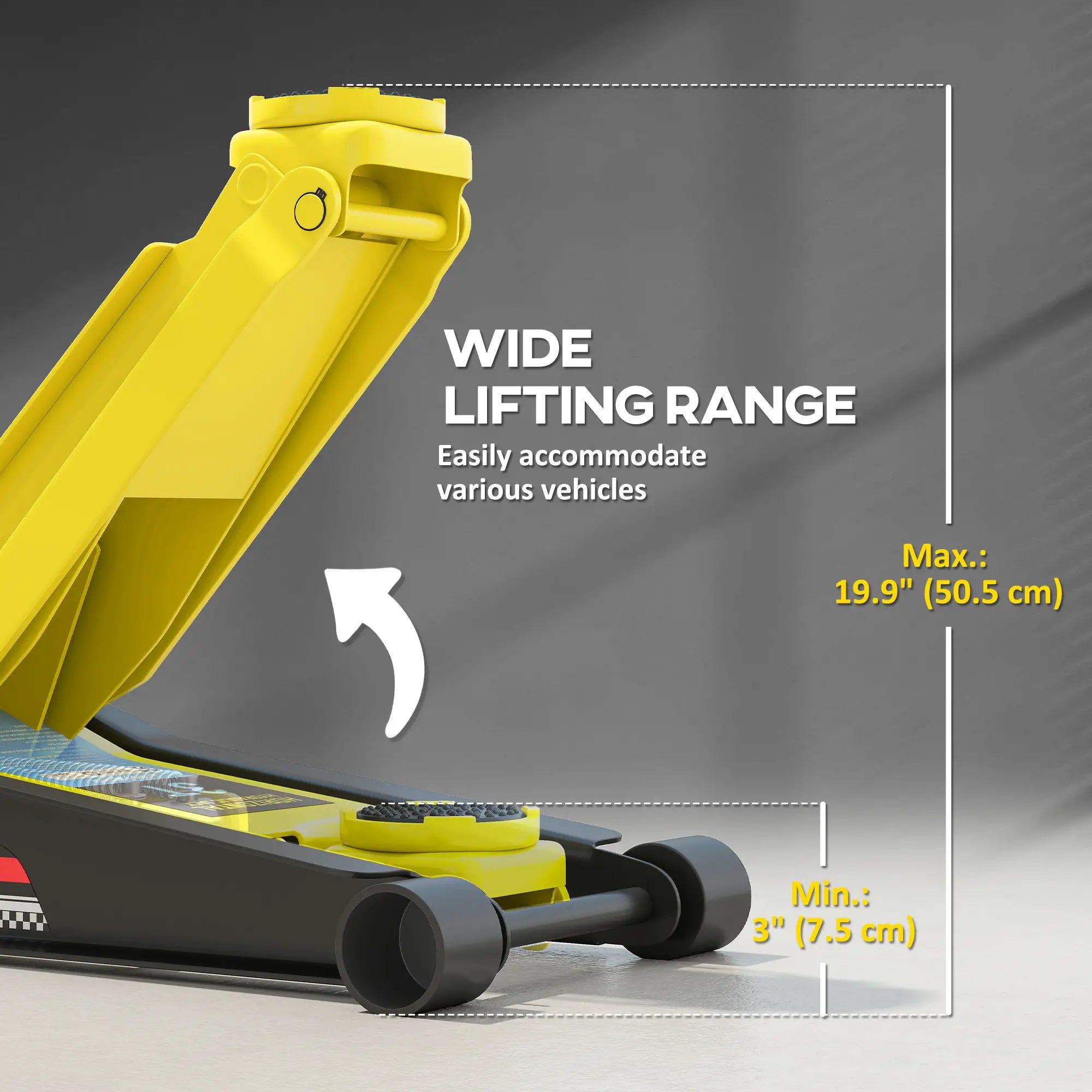 3 Ton Hydraulic Low Profile Trolley Floor Jack, Dual Piston Pump, 3-19.6in Automotive at Gallery Canada