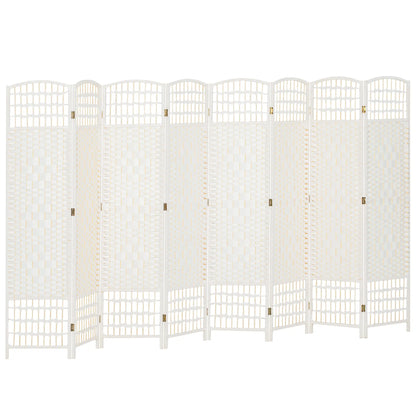 8 Panel Folding Room Divider, Portable Privacy Screen, White Room Dividers at Gallery Canada