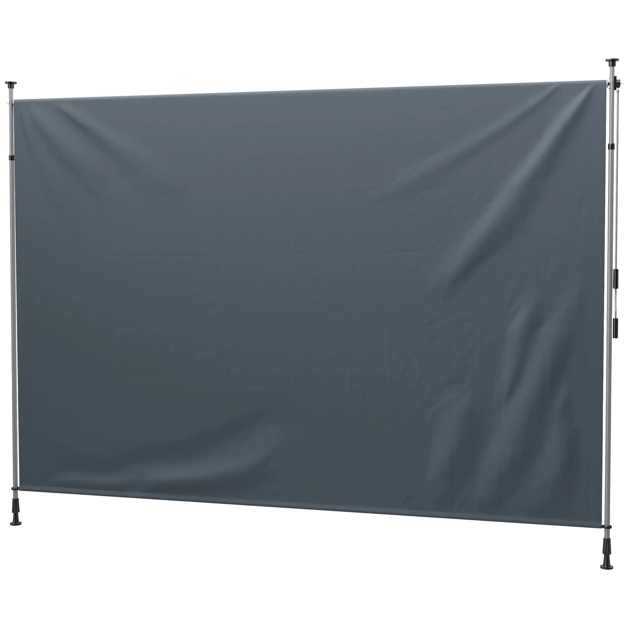 11.5' x 10' Manual Retractable Patio Awning, UPF30+ Water-Resistant, Dark Grey Patio Awnings Dark Grey at Gallery Canada