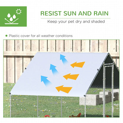 9.8' x 6.6' x 6.6' Chicken Coop, Outdoor Hen House With Cover, Lockable Door Chicken Coops at Gallery Canada