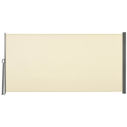 118" x 63" Retractable Patio Awning, UV & Wind Resistant, Cream White Side Awnings Grey Frame, Cream Fabric at Gallery Canada