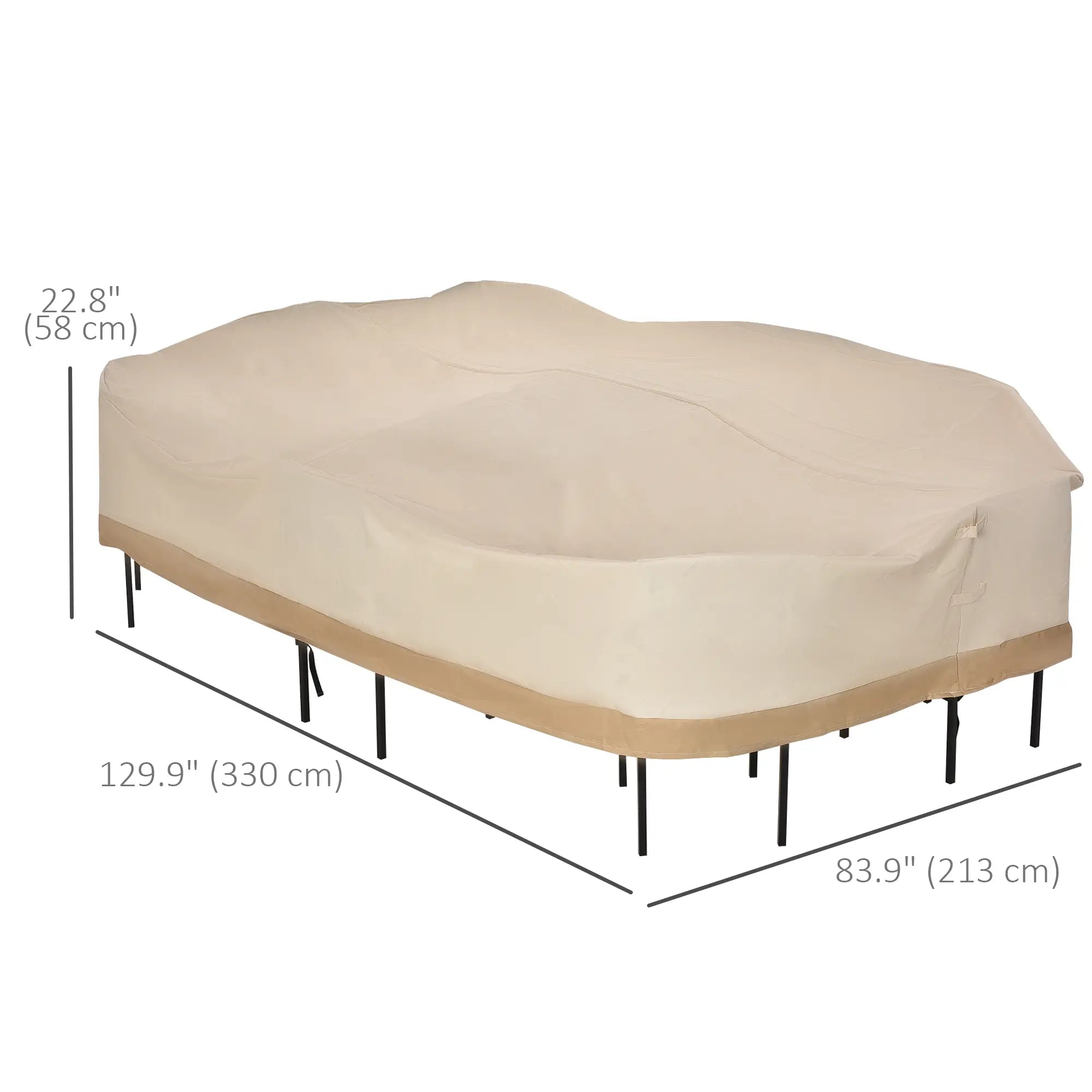 129.9-Inch Oval Patio Table and Chair Set Cover, Beige Coffee, Beige Patio Furniture Covers at Gallery Canada