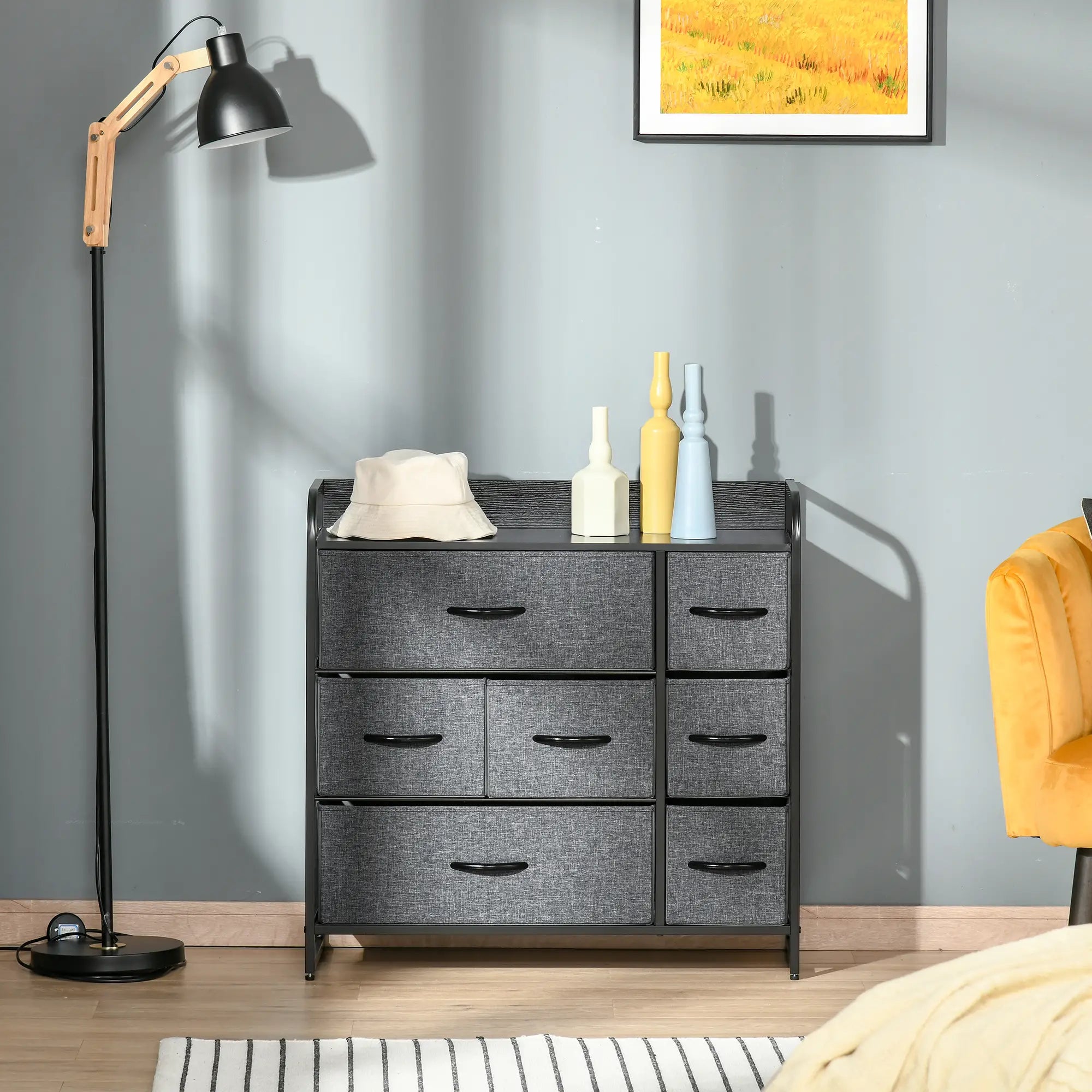 7-Bin Dresser Storage Tower Cabinet Organizer Unit, Easy Pull Fabric Bins with Metal Frame for Bedroom Storage Cabinets at Gallery Canada