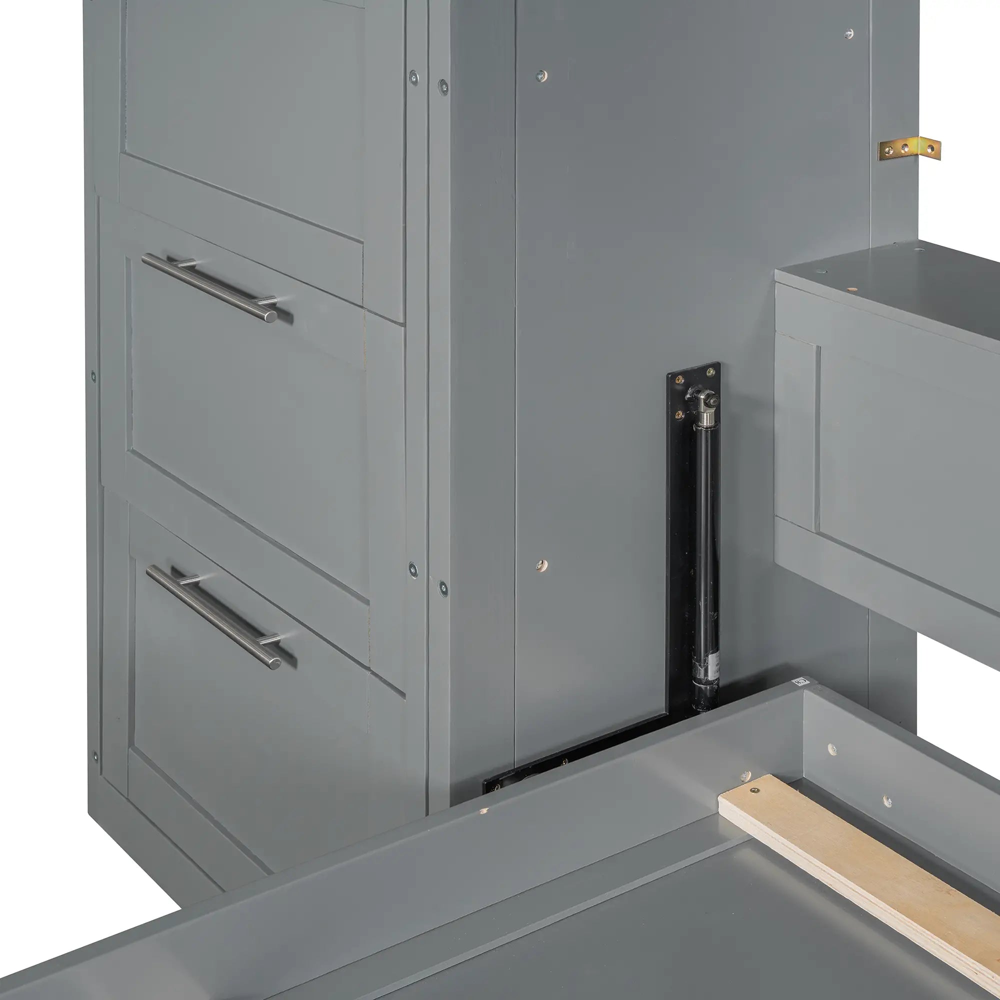 Murphy Bed with Closet, Drawers, Shelves, 120