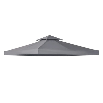10' x 10' Square 2-Tier Gazebo Canopy Cover, Dark Grey Gazebo Canopy Replacement at Gallery Canada