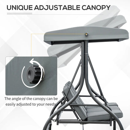 Patio Swing Bed With Canopy, 3 Seater, Dark Grey Porch Swings with Canopy at Gallery Canada