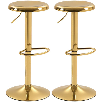 Steel Bar Stools Set of 2, Adjustable Counter Height, Gold Bar Stools Gold at Gallery Canada