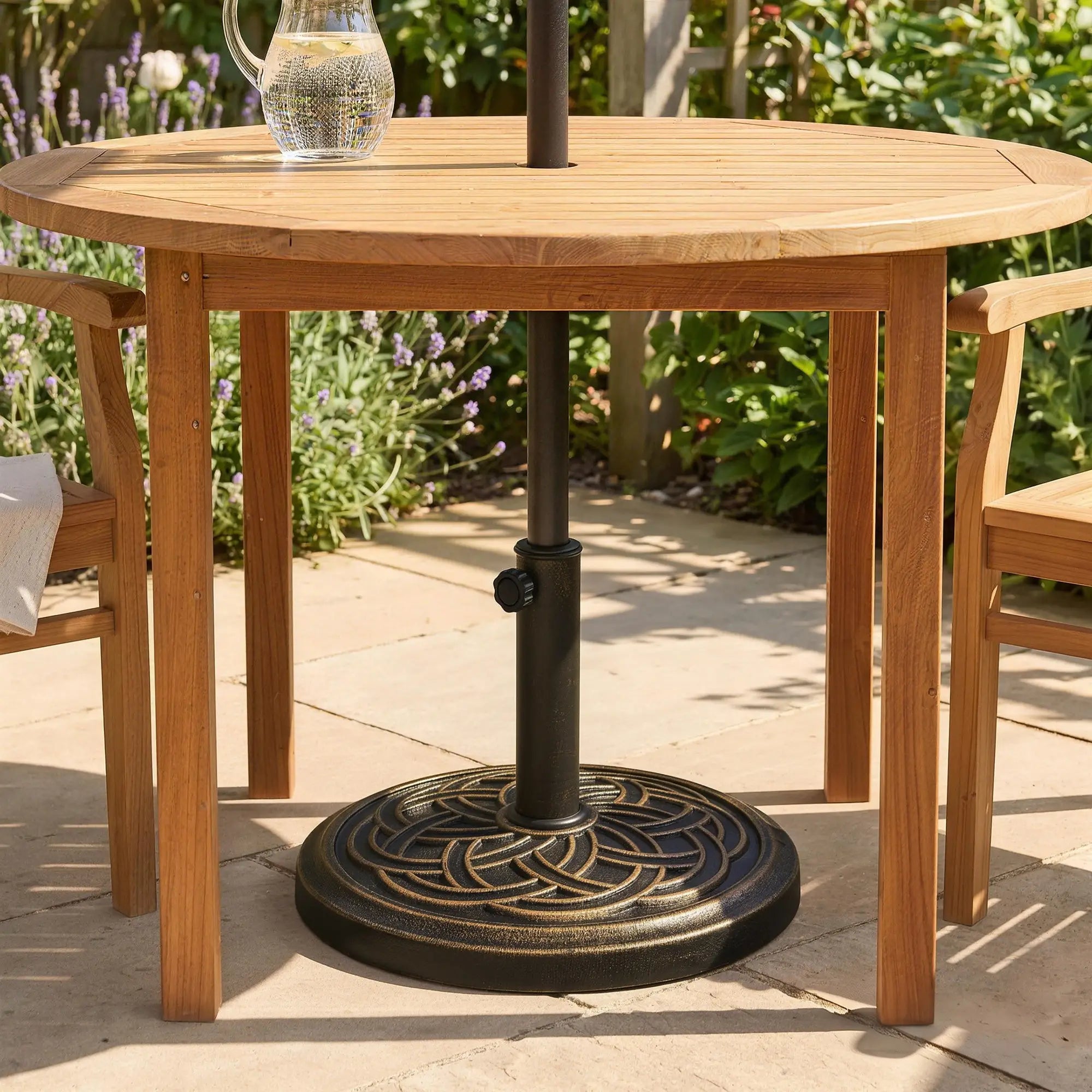 25 lb Heavy Duty Patio Umbrella Base, Round Stand, Outdoor, Bronze Umbrella Bases at Gallery Canada