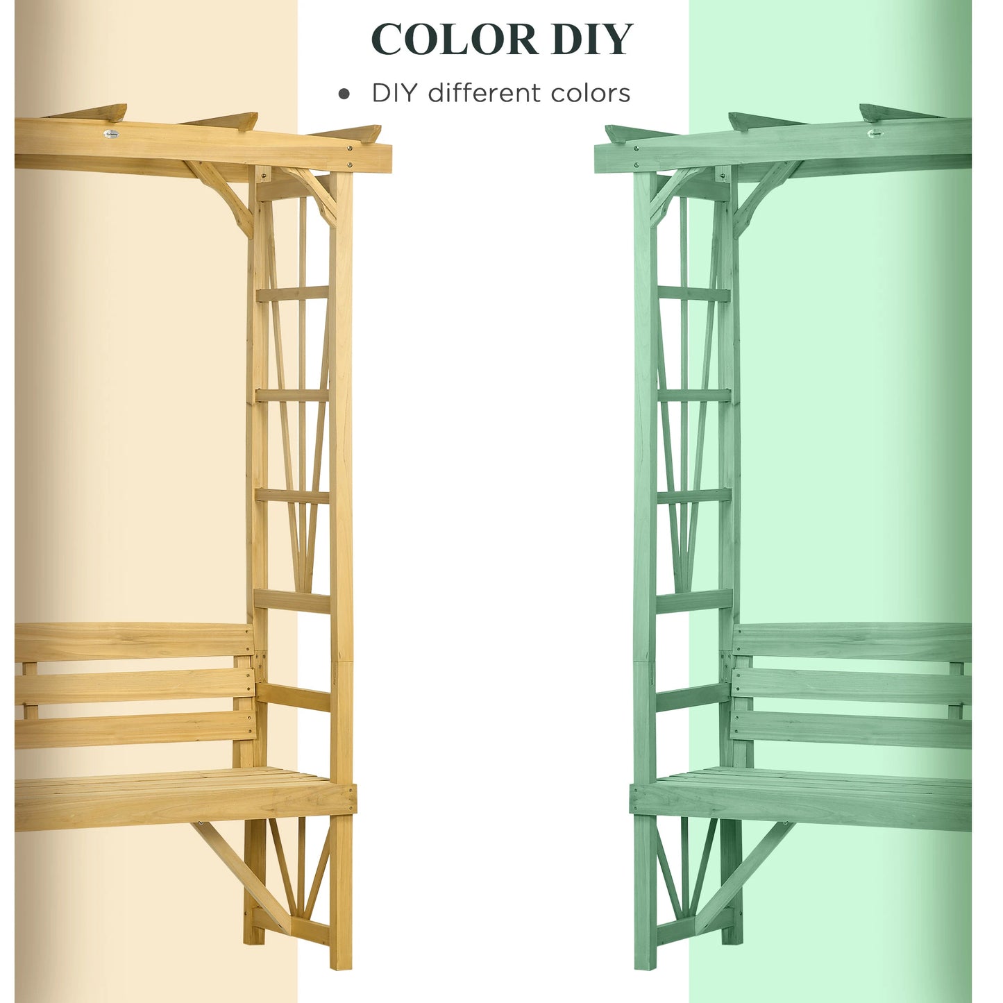 Wooden Patio Bench, Outdoor Bench for Plants, Light Brown Outdoor Benches at Gallery Canada