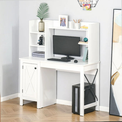 Farmhouse Computer Desk with Storage, 47 Inch, White Computer Desks at Gallery Canada