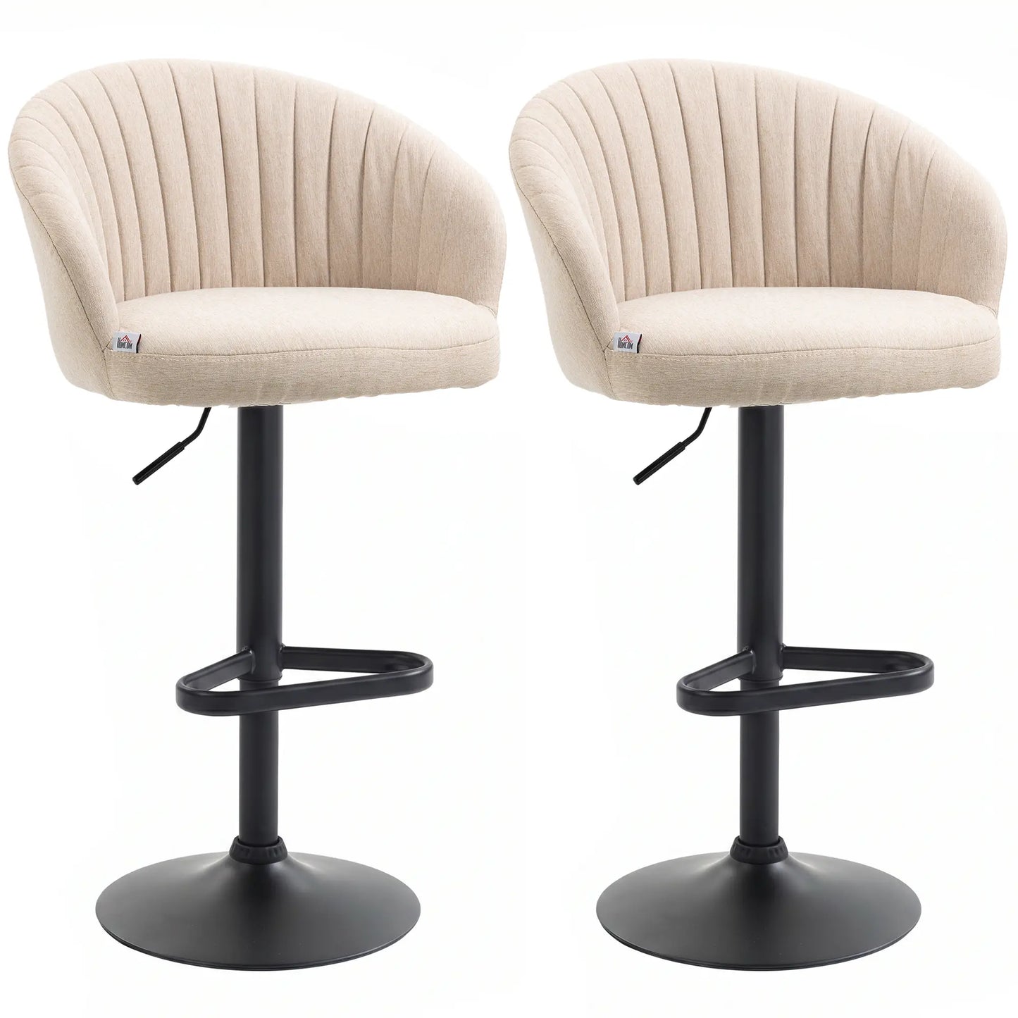 Swivel Counter Height Barstools Set of 2, Adjustable Height, Beige Bar Stools Beige, Black at Gallery Canada