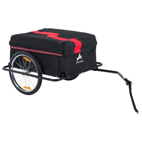 Bicycle Trailer, Utility Cart, Removable Cover, Red