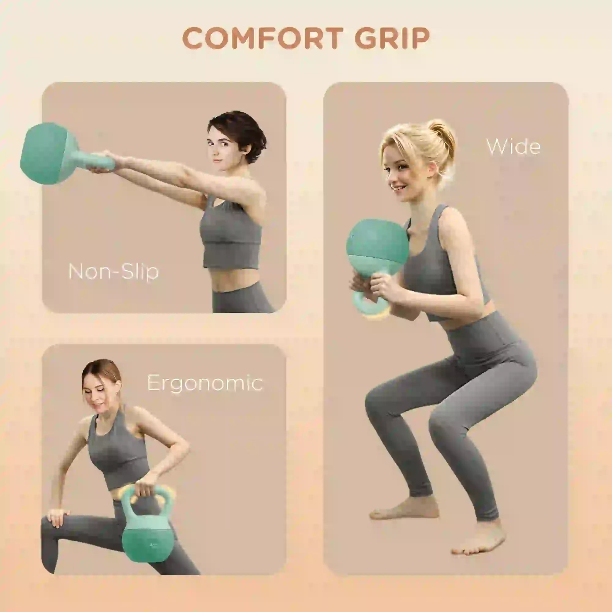 18 lb Soft Kettlebell, Sand Filled, Grip Handle, Full Body Workout Strength Training Equipment at Gallery Canada
